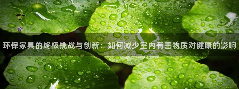 杏耀平台是真的吗：环保家具的终极挑战与创新：如何减少室内有害